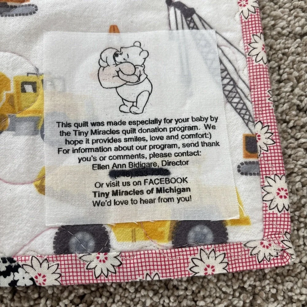 Construction Truck Baby Crib Blanket Nursery Wall Hanging‎ 38.5x31